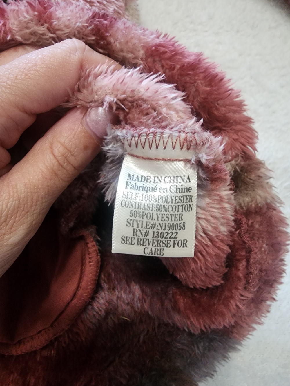 New In Fleece Plaid Jacket Women Size S Pink Burgundy Fuzzy Teddy Coat - Picture 9 of 9